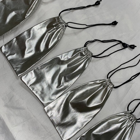 * 7A soft Pouch silver drawstring pouches sunglasses size 5 Pack - Picture 2 of 4